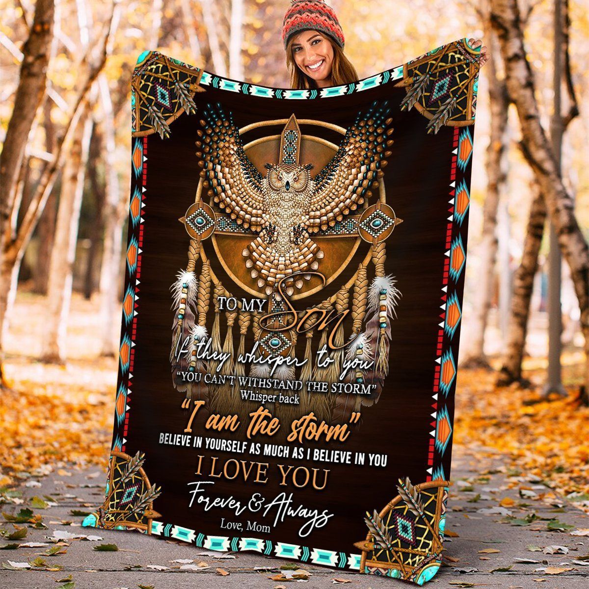 Native American 3D All Over Printed Blanket