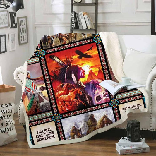 Native American 3D All Over Printed Blanket