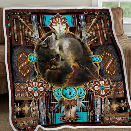 Native American 3D All Over Printed Blanket