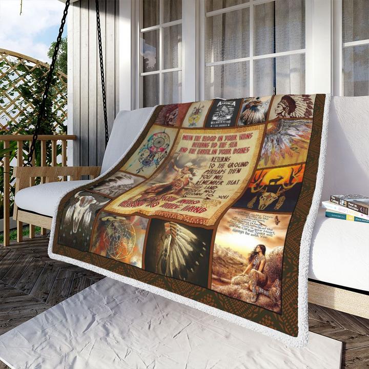 Native American 3D All Over Printed Blanket