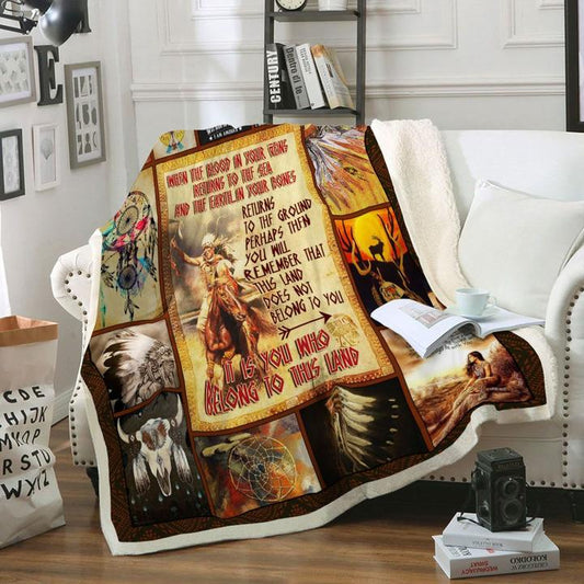 Native American 3D All Over Printed Blanket