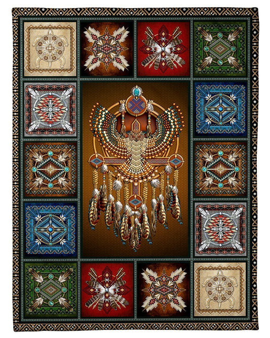 Native American 3D All Over Printed Blanket