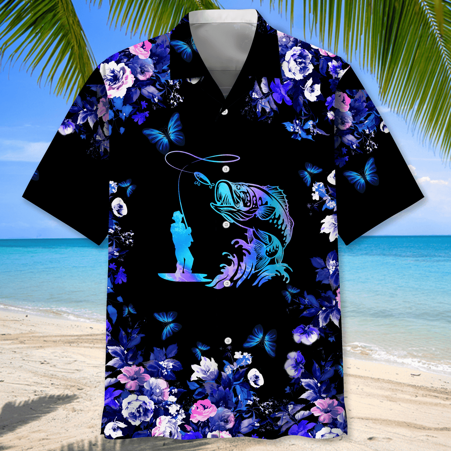 Fishing Hawaiian Hibiscus Nature Fishing Hawaii Shirt