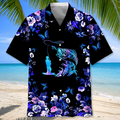Fishing Hawaiian Hibiscus Nature Fishing Hawaii Shirt