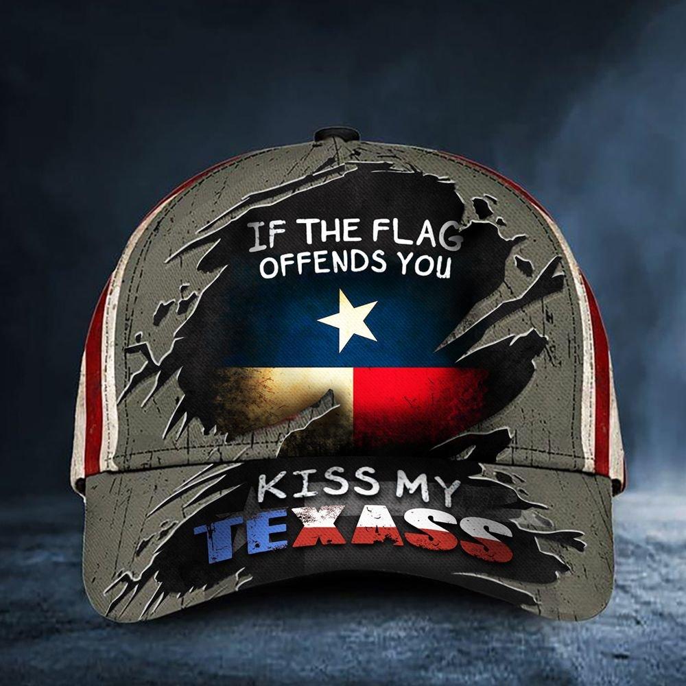 If You Flag Offends You Kiss My Texass Cap US Texas Flag Men Cap