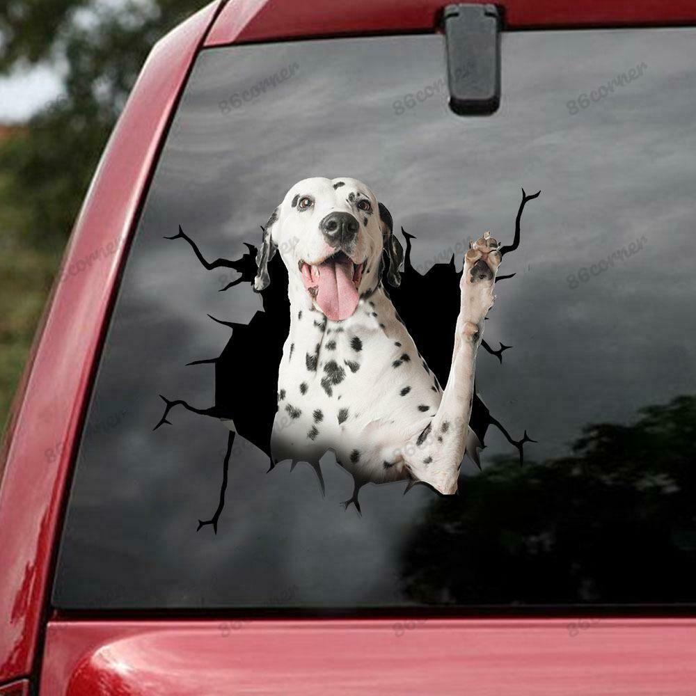Dalmatian Cracked Car Decal Sticker