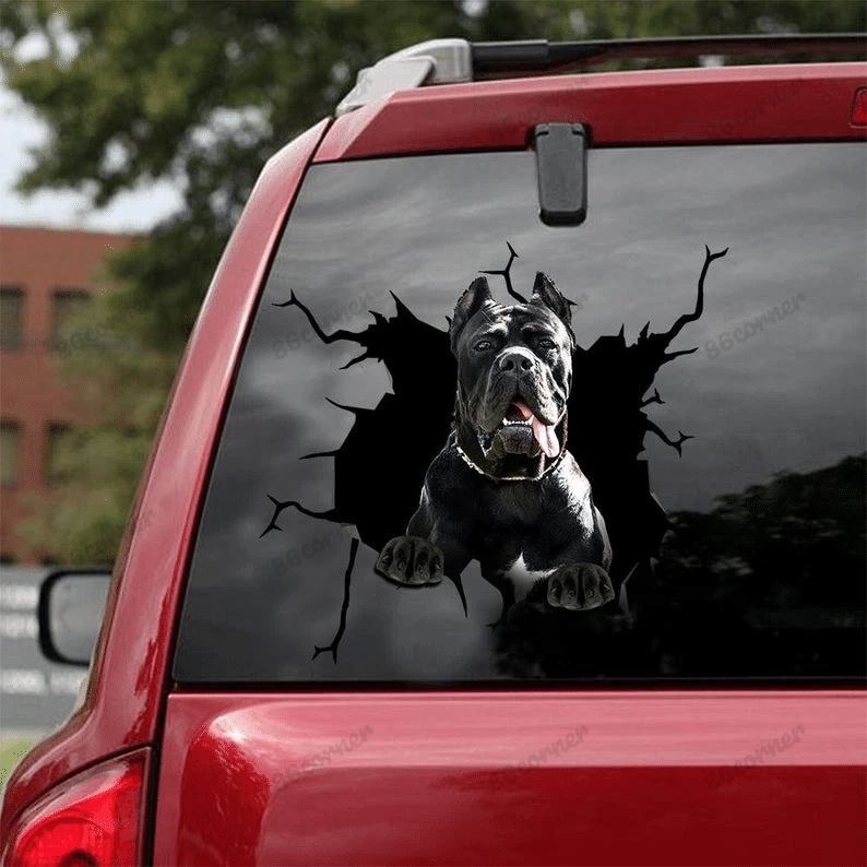 Pitbull Cracked Car Decal Sticker