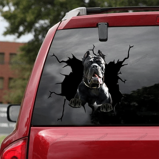Pitbull Cracked Car Decal Sticker