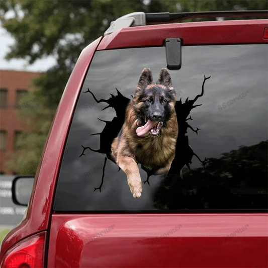 German Shepherd Cracked Car Decal Sticker