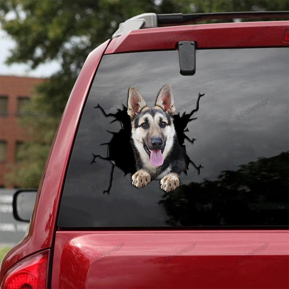 German Shepherd Cracked Car Decal Sticker