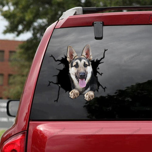 German Shepherd Cracked Car Decal Sticker