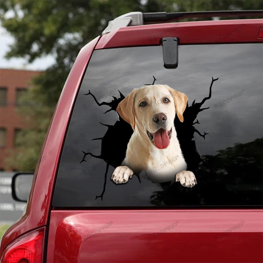 Labrador Retriever Cracked Car Decal Sticker