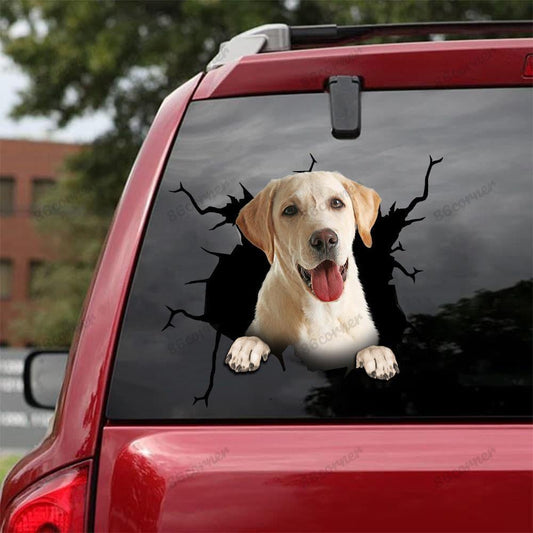 Labrador Retriever Cracked Car Decal Sticker