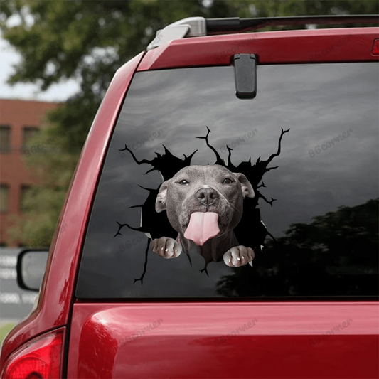 Pitbull Cracked Car Decal Sticker