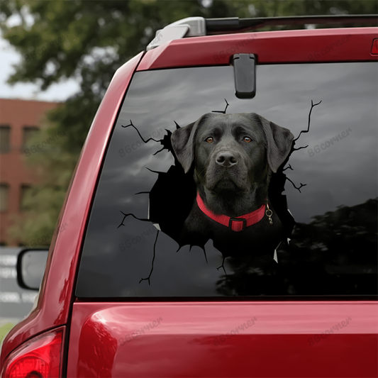 Labrador 2 Cracked Car Decal Sticker