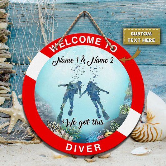Scuba Diving Custom Wooden Sign Scuba Diver