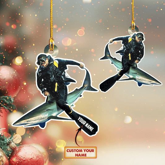 SCUBA DIVING Custom Shaped Ornament 01