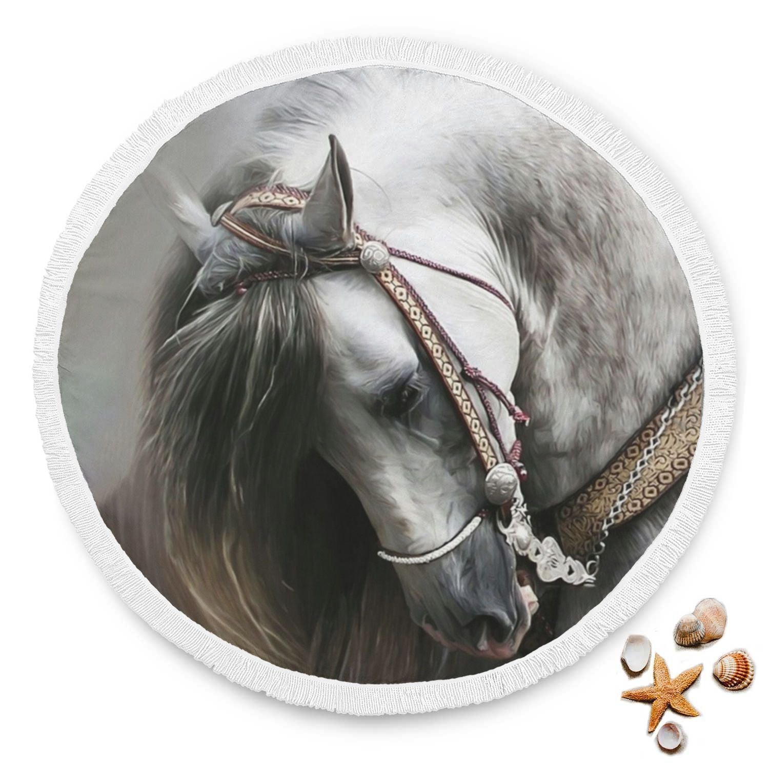 Beach Blanket - Horse-HP Arts-Beach Blanket - Day of the Dead Beach Blanket-Vibe Cosy™