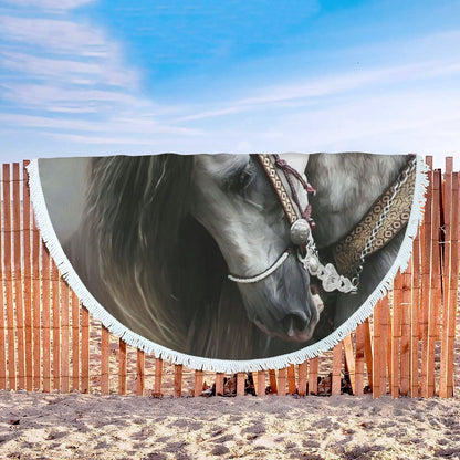 Beach Blanket - Horse-HP Arts-Beach Blanket - Day of the Dead Beach Blanket-Vibe Cosy™