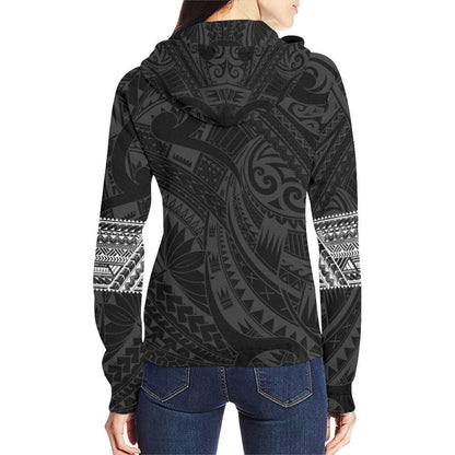 Aotearoa Maori Tattoo All Over Hoodie White PL-Apparel-PL8386-Hoodie-S-Vibe Cosy™