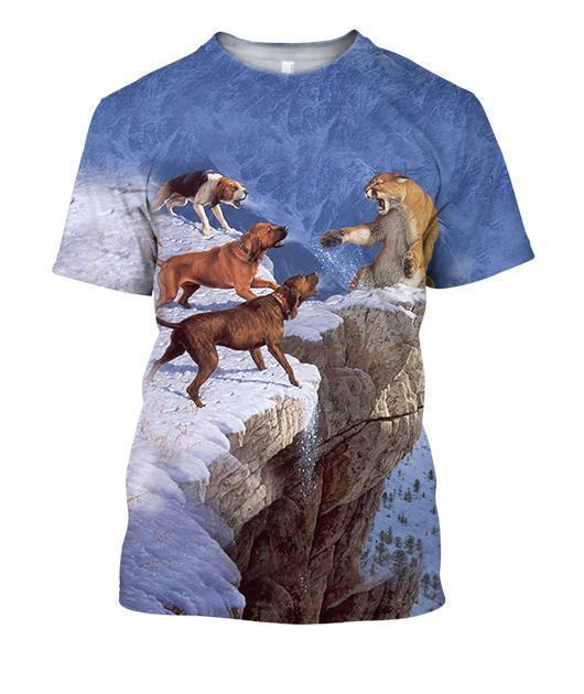 All Over Print Hunting Dog Shirts H914B-Apparel-HbArts-T-Shirt-S-Vibe Cosy™