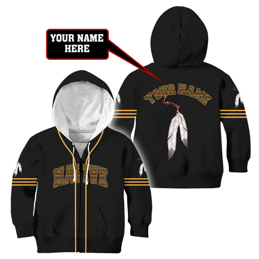 Custom Name Native American 3D All Over Printed Shirts For Kids