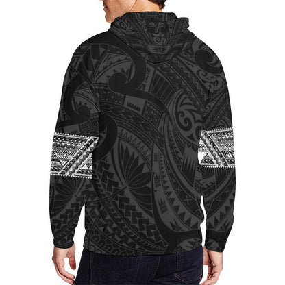Aotearoa Maori Tattoo All Over Hoodie White NVD-Apparel-Dung Van-Hoodie-S-Vibe Cosy™
