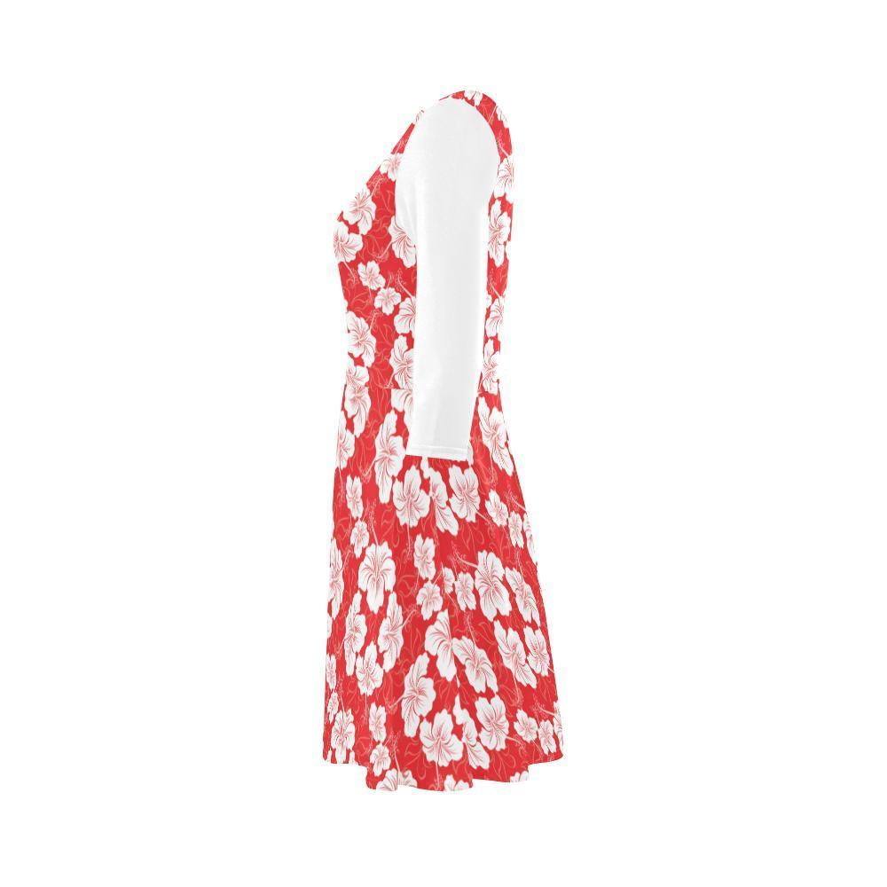 Hibiscus Sundress 03 - AH-SLEEVE SUNDRESSES-e-joyer-XS-White-Sundress-Vibe Cosy™