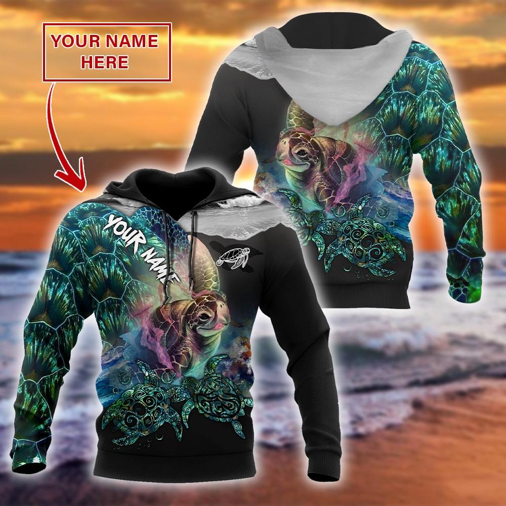 Turtle 3D hoodie shirt for men and women customize name AM102024