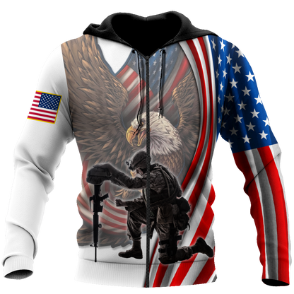 Stand For The Flag Knee For The Fallen 3D All Over Printed Shirts For Men and Women