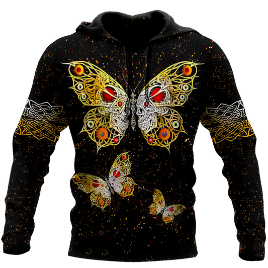 Butterfly Love Skull 3D all over printed for man and women QB05202001-Apparel-PL8386-Hoodie-S-Vibe Cosy™