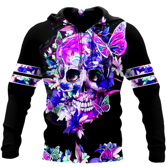 Butterfly Love Skull 3D all over printed for man and women QB05252002-Apparel-PL8386-Hoodie-S-Vibe Cosy™