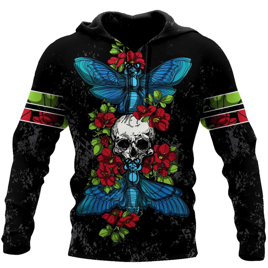 Butterfly Love Skull 3D all over printed for man and women QB05192001-Apparel-PL8386-Hoodie-S-Vibe Cosy™