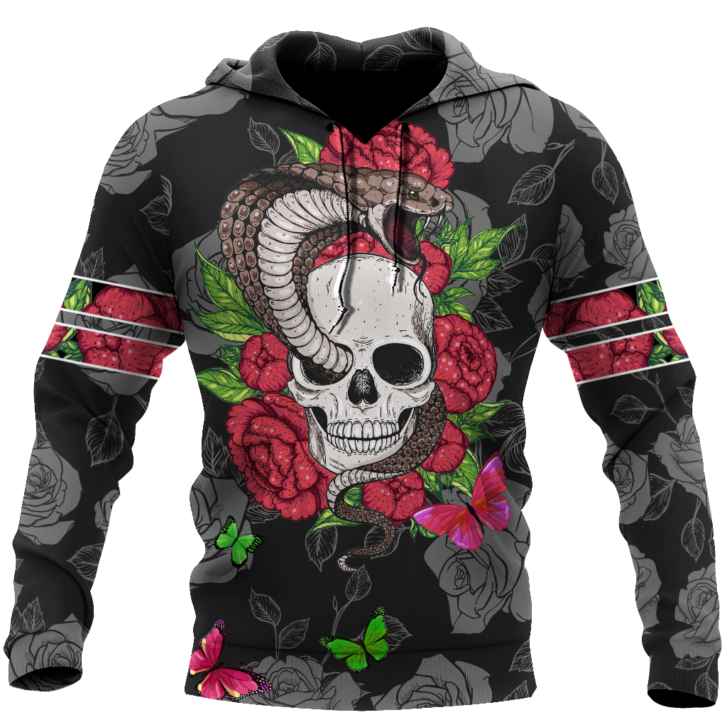 Snake Love Skull 3D all over printed for man and women QB05312003-Apparel-PL8386-Hoodie-S-Vibe Cosy™