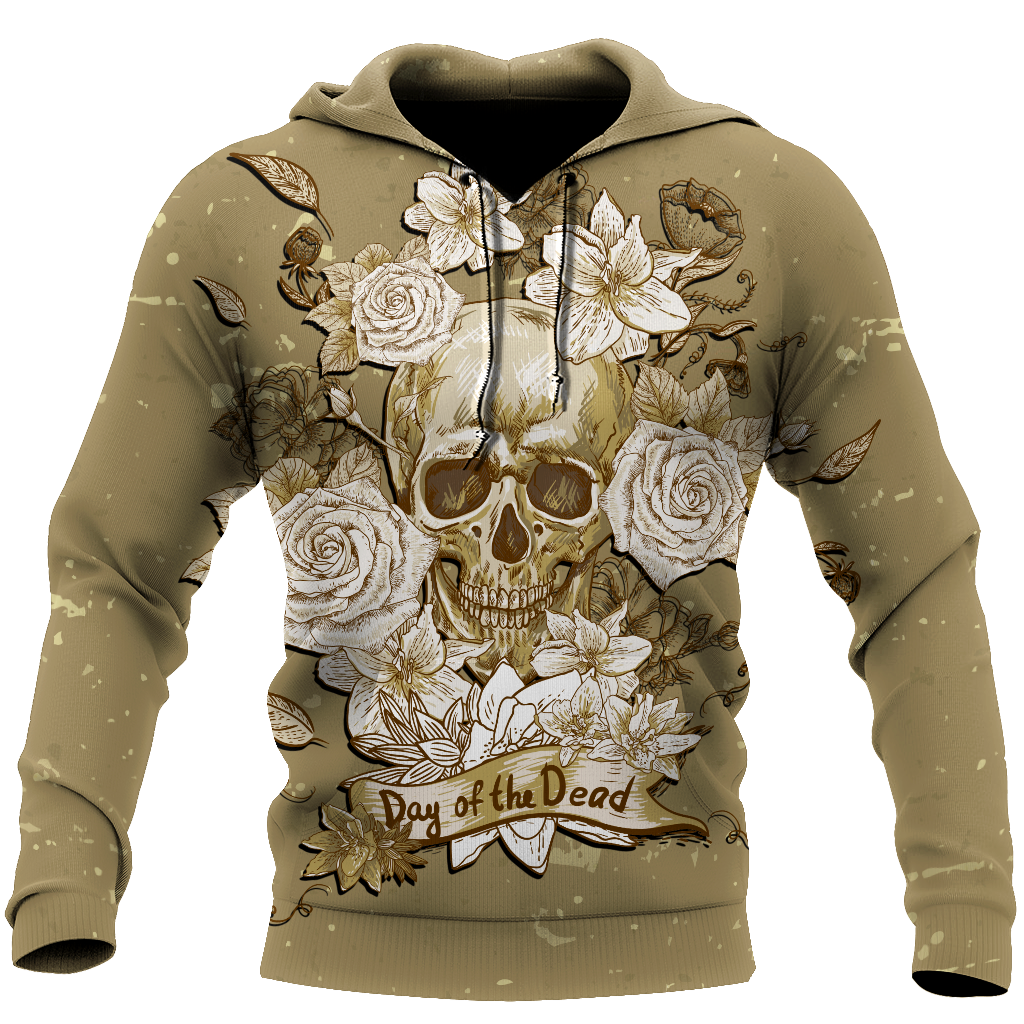 Skull day of the dead 3D all over printed for man and women QB05272003-Apparel-PL8386-Hoodie-S-Vibe Cosy™