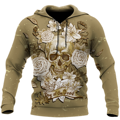 Skull day of the dead 3D all over printed for man and women QB05272003-Apparel-PL8386-Hoodie-S-Vibe Cosy™
