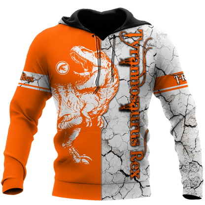 Tyrannosaurus Dinosaur Orange 3D all over printed shirts