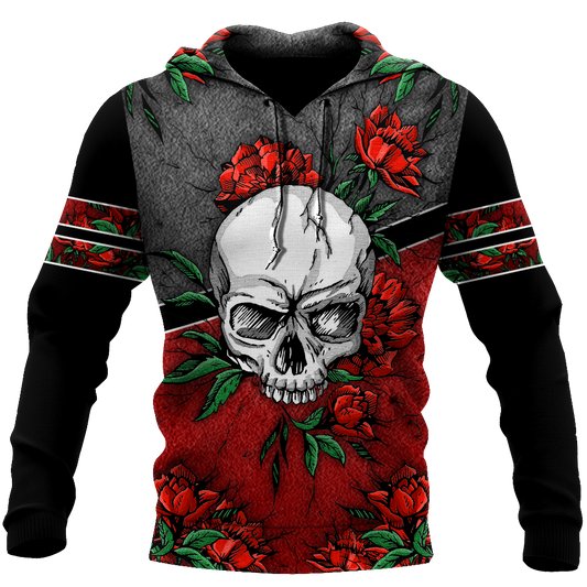 Love Rose And Skull 3D all over for man and women QB05152002-Apparel-PL8386-Hoodie-S-Vibe Cosy™
