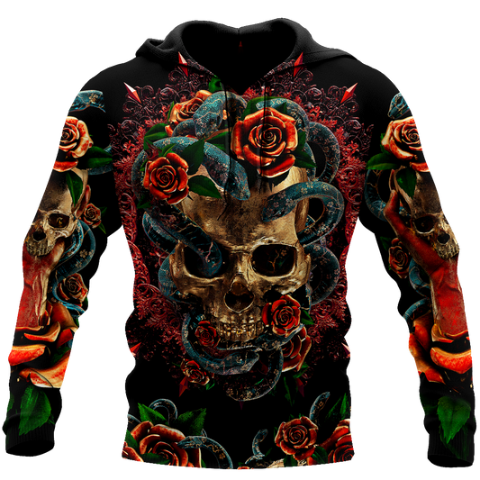 Love Skull red 3D all over printed for man and women QB06052002-Apparel-PL8386-Hoodie-S-Vibe Cosy™