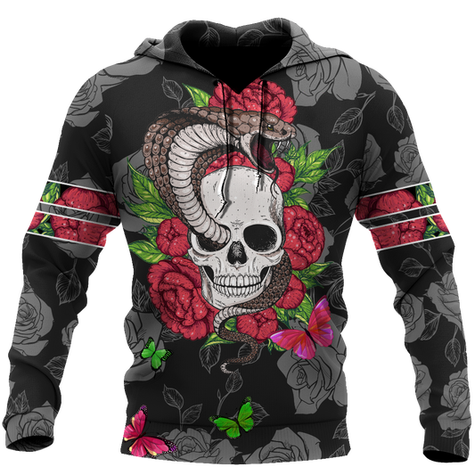 Snake love Skull red 3D all over printed for man and women QB05312003-Apparel-PL8386-Hoodie-S-Vibe Cosy™