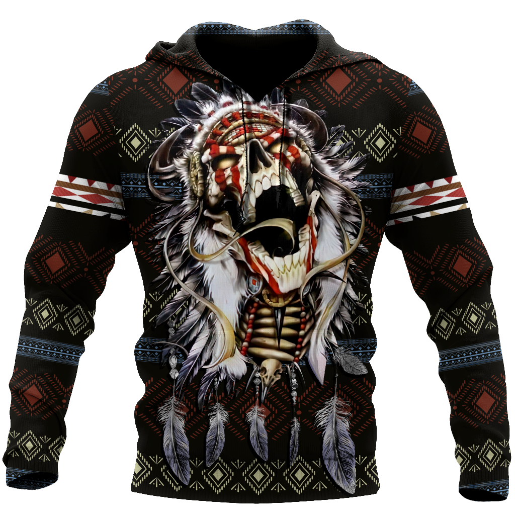 Love skull native 3D all over printed for man and women QB06122002-Apparel-PL8386-Hoodie-S-Vibe Cosy™