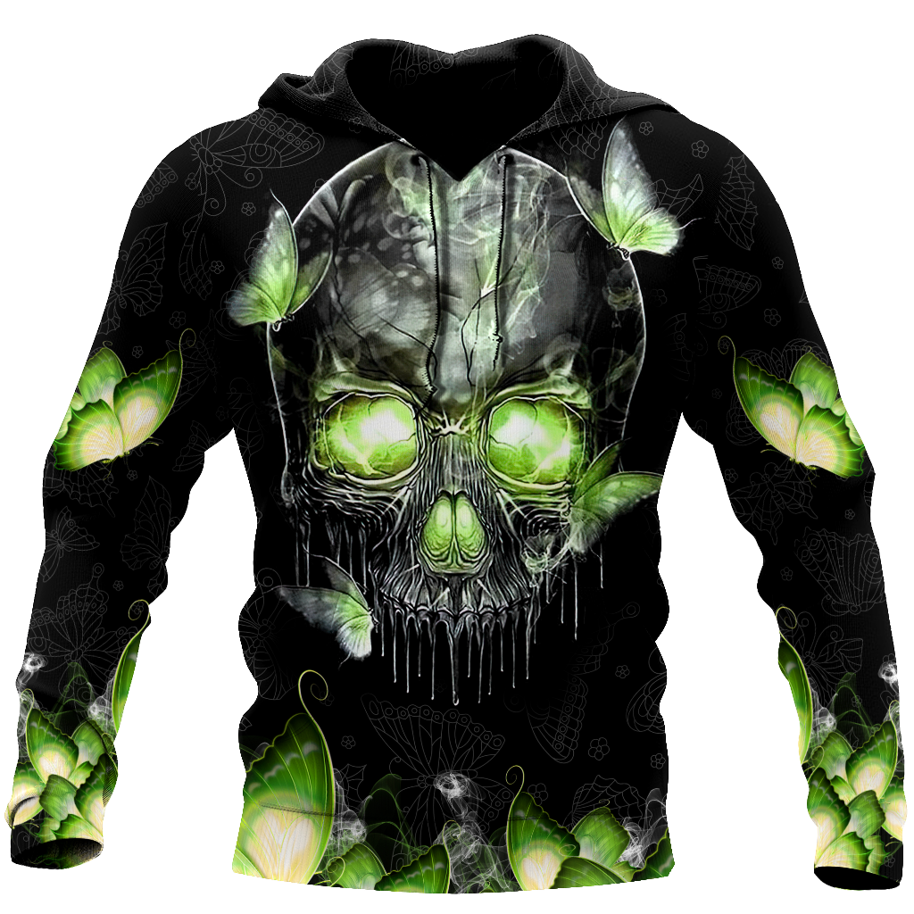 Butterfly Love Skull red 3D all over printed for man and women QB06152001-Apparel-PL8386-Hoodie-S-Vibe Cosy™