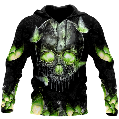 Butterfly Love Skull red 3D all over printed for man and women QB06152001-Apparel-PL8386-Hoodie-S-Vibe Cosy™