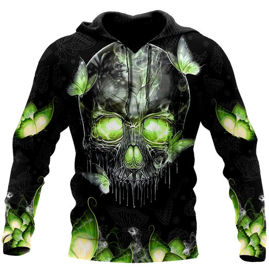 Butterfly Love Skull red 3D all over printed for man and women QB06152001-Apparel-PL8386-Hoodie-S-Vibe Cosy™