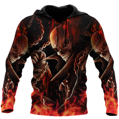 Premium All Over Printed Fire Skull Shirts MEI