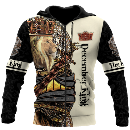December Black King Lion  3D All Over Printed Unisex Shirts