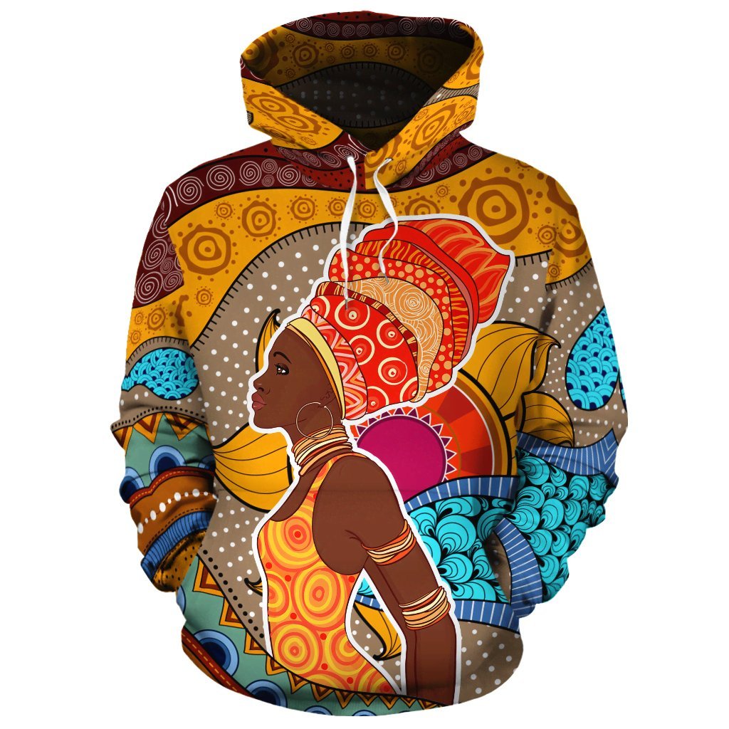 African Hoodie - African Figure Drawing Hoodie-ALL OVER PRINT HOODIES-HPArt-Men-S-Black-Vibe Cosy™