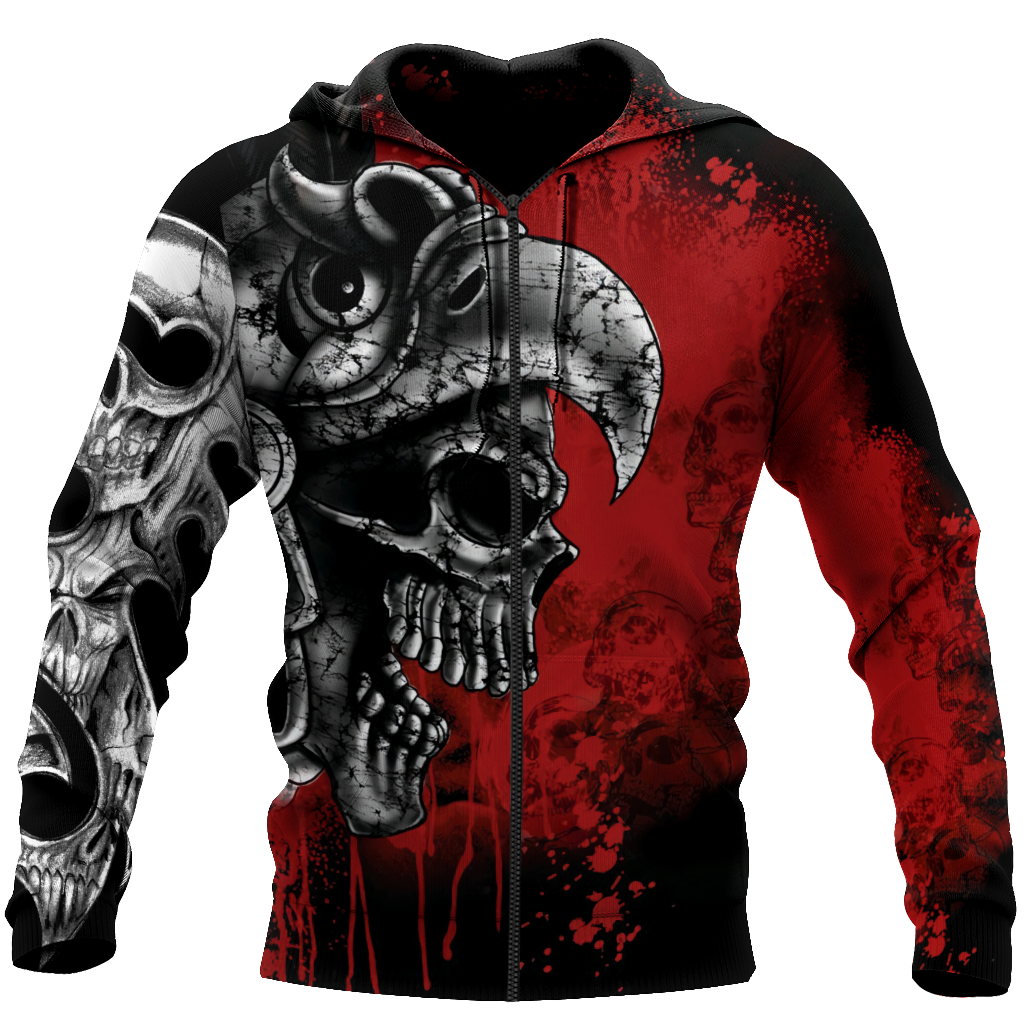 Love Skull 3D all over printed for man and women-Apparel-PL8386-Zipped Hoodie-S-Vibe Cosy™