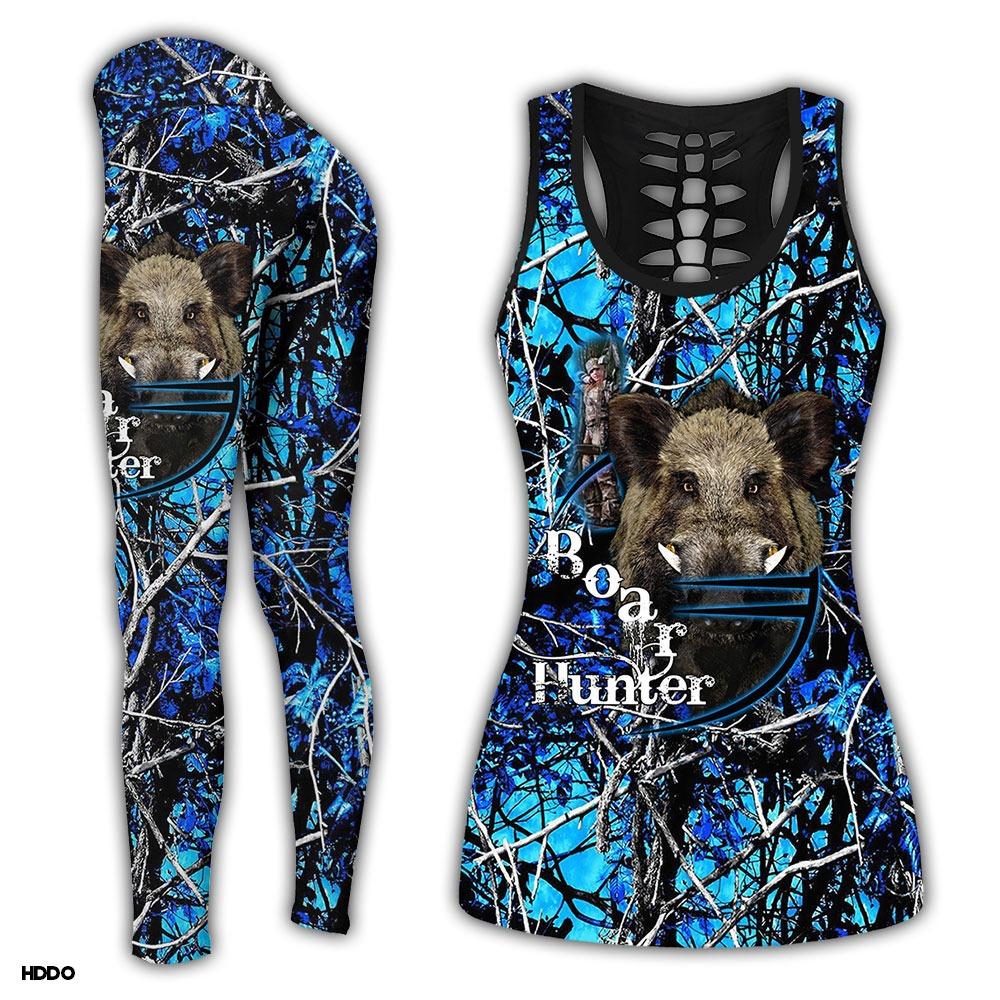 Boar Hunting Blue Camo Combo Tank Top + Legging TA043002-Apparel-TA-S-S-Vibe Cosy™