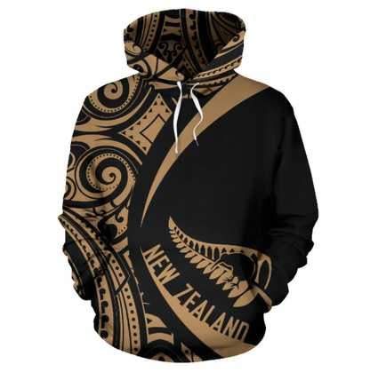 New Zealand Maori Hoodie - Circle Style - Gold HC-Apparel-Huyencass-Hoodie-S-Vibe Cosy™